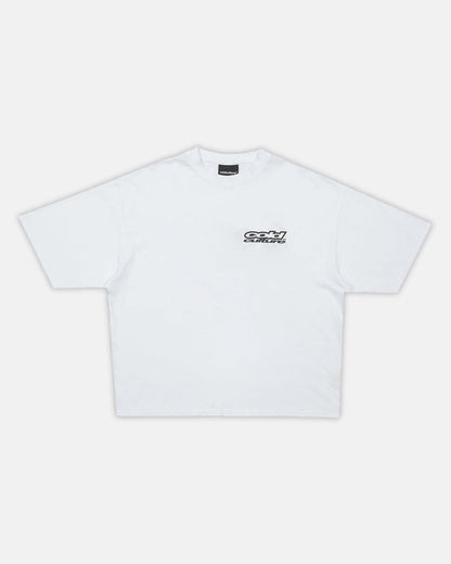 JEWELRY TEE WHITE - white oversized graphic tee, front view - Cold Culture
