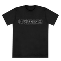 Black t-shirt by Crystal Lake, made from premium American Apparel fabric, showcasing “CRYSTAL LAKE” in bold outlined letters with “THE WEIGHT OF SOUND” in smaller text below—centered on the chest for a striking look that stands out for printed apparel enthusiasts.