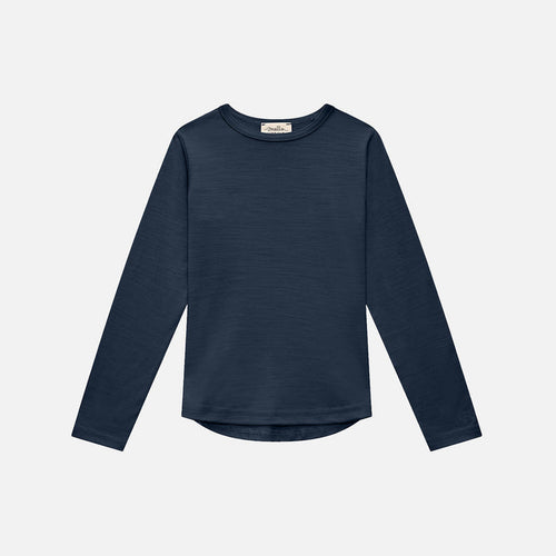 Kids Merino Wool LS Top - French Navy