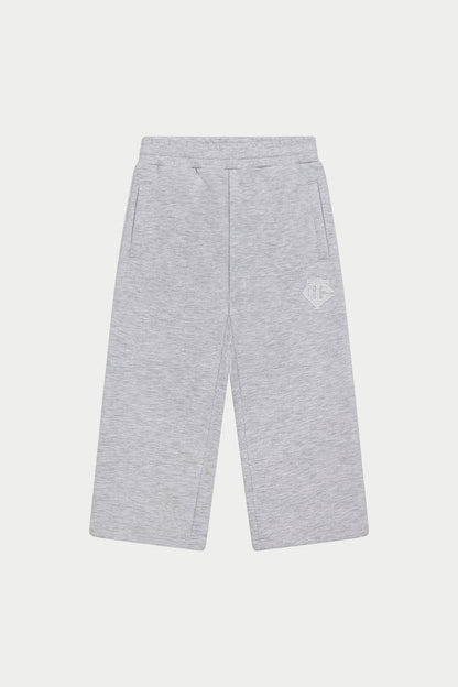 KIDS MONOGRAM EMBLEM APPLIQUE JOGGERS - GREY MARL