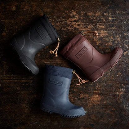 Kids Natural Rubber Wool Lined Boots - Blue
