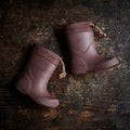 Kids Natural Rubber Wool Lined Boots - Bordeaux