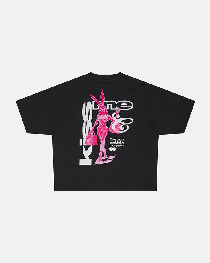 KISS THE BUNNY TEE BLACK - COLD CULTURE