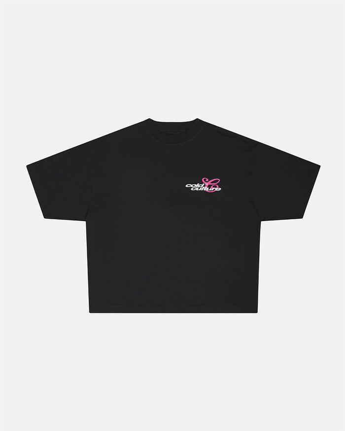 KISS THE BUNNY TEE BLACK - COLD CULTURE
