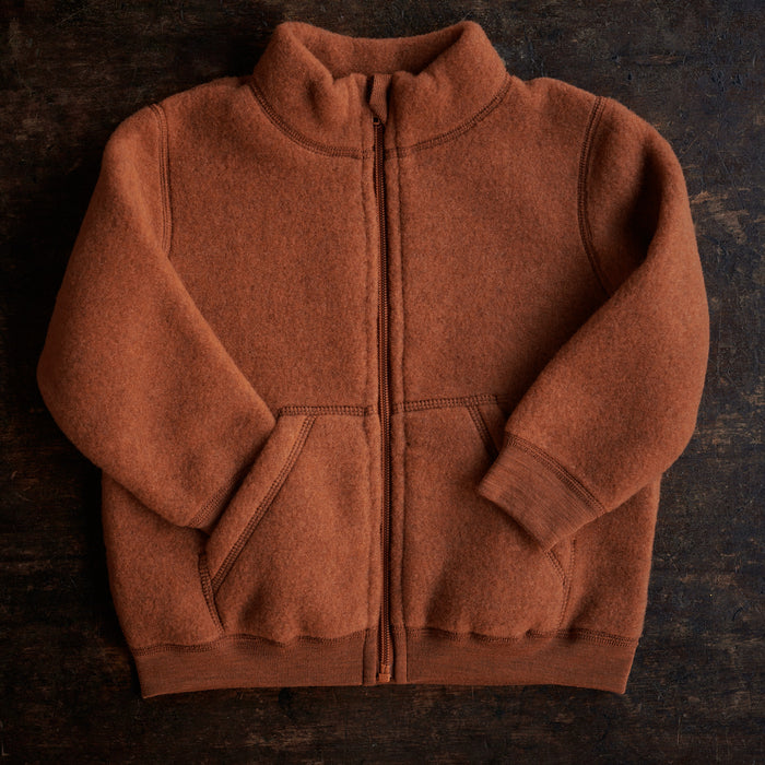 Kite Kids Jacket - Merino Wool Fleece - Deep Rust