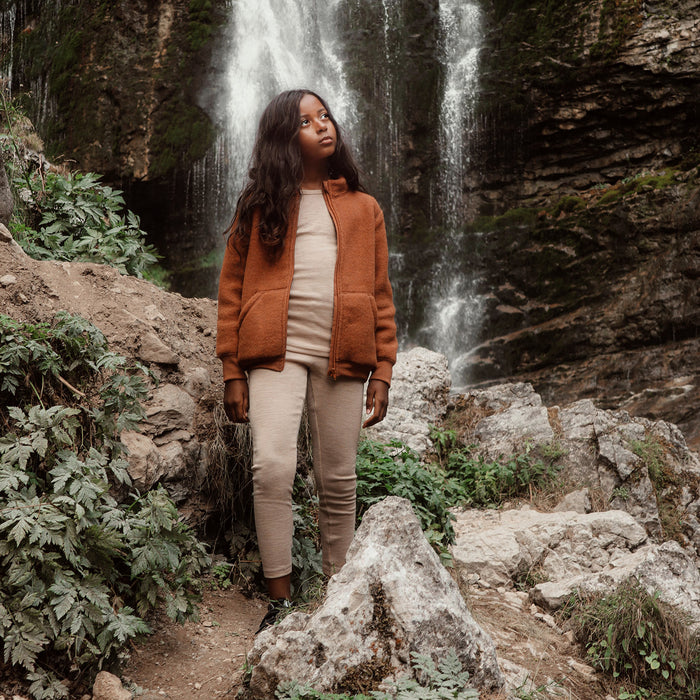 Kite Kids Jacket - Merino Wool Fleece - Deep Rust