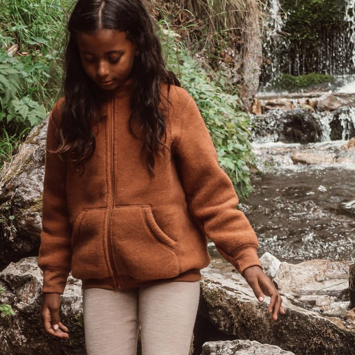 Kite Kids Jacket - Merino Wool Fleece - Deep Rust