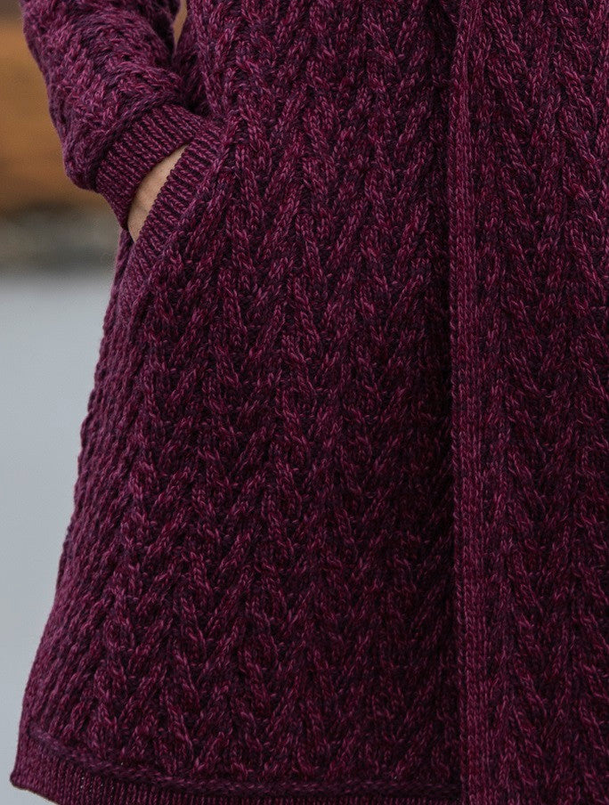 Ladies Herringbone Design Shawl Hood - Purple Mix #color_purple-mix
