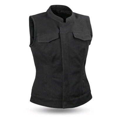Ladies Ludlow Canvas Vest Black: The Ludlow is our quintessential women's Club Style vest