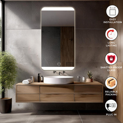 Led Mirror - Smart Touch Switch (50x100cm) Rectangle Shape - TR LED 042
