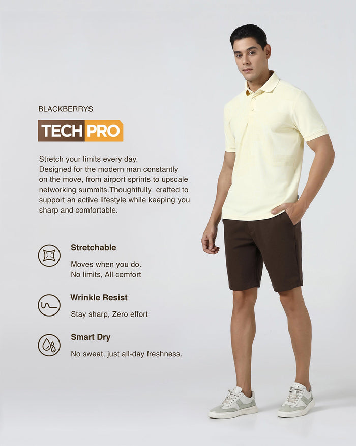Lemon Yellow TechPro Printed Polo - Neville