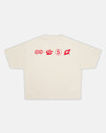LET'S BOUNCE TEE WHITE - white graphic print tee, back view - Cold Culture
