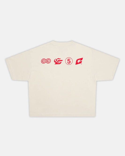 LET'S BOUNCE TEE WHITE - white graphic print tee, back view - Cold Culture