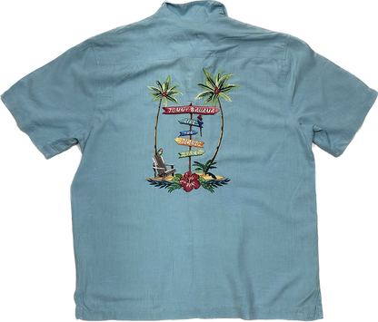 Light Blue Palmtree Summer Shirt