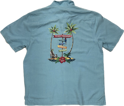 Light Blue Palmtree Summer Shirt