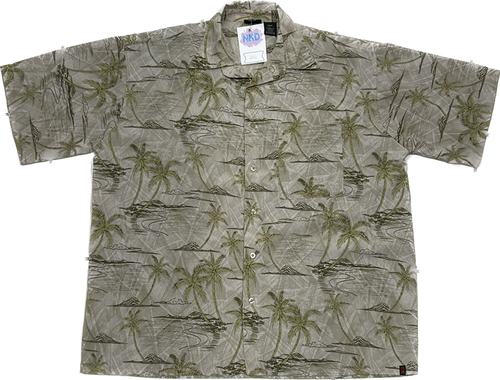 Light Brown Palmtree Patterned Summer Shirt