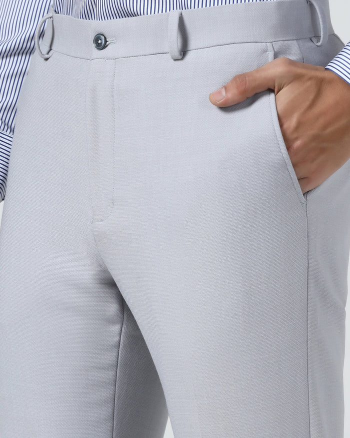 Light Grey Textured Trouser - Jona