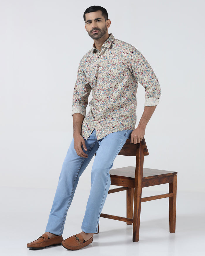 Light Olive Printed Shirt - Rody