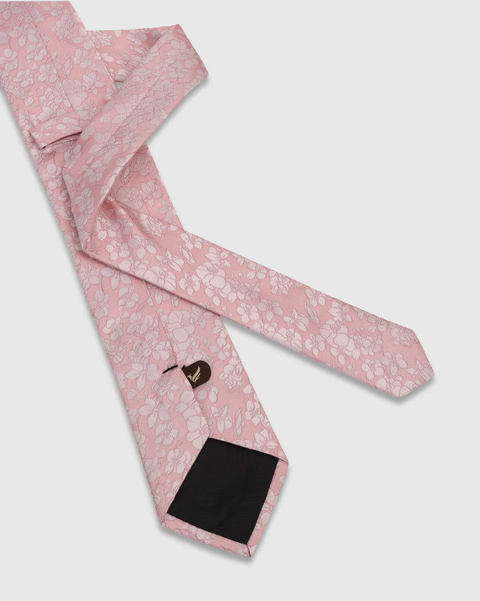 Light Pink Silk Printed Tie - Whitmore