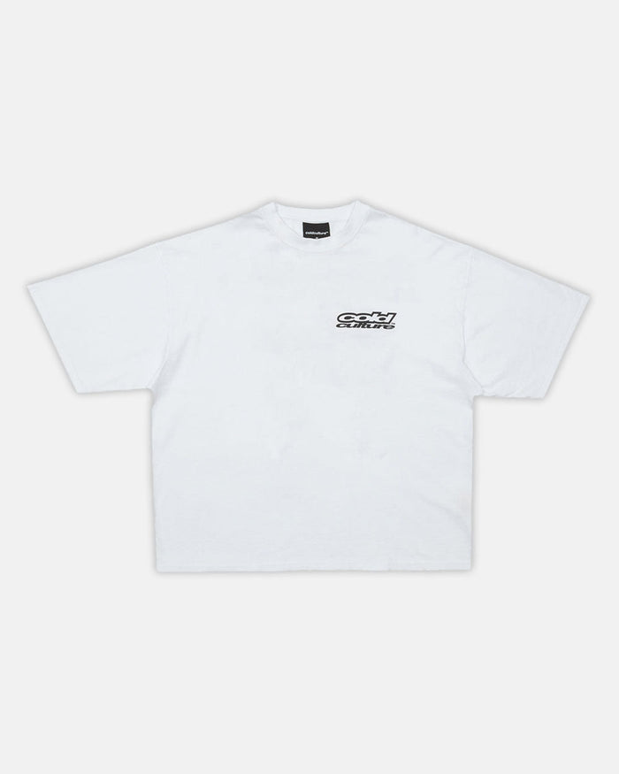 LOLLIPOP TEE WHITE - white oversized graphic tee, front view - Cold Culture