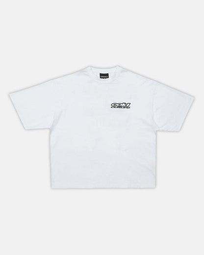 LOLLIPOP TEE WHITE - white oversized graphic tee, front view - Cold Culture