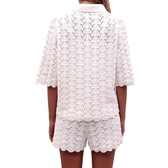 LOU LOU STUDIO CROCHET KNIT SHORT SET - SIZE M