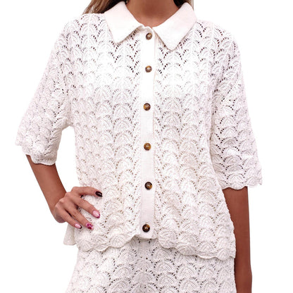 LOU LOU STUDIO CROCHET KNIT SHORT SET - SIZE M