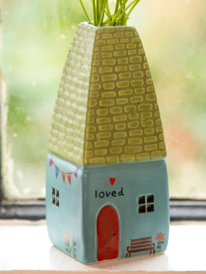 "Loved" Cottage Bud Vase
