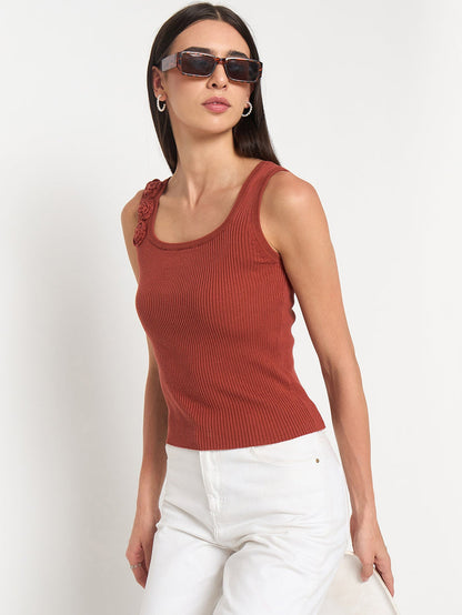 Madame Rust Cotton-Blend Knit Top