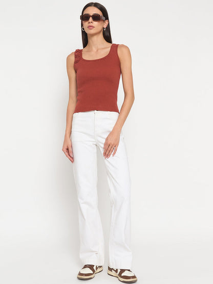 Madame Rust Cotton-Blend Knit Top