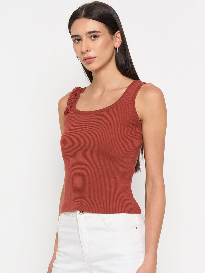 Madame Rust Cotton-Blend Knit Top