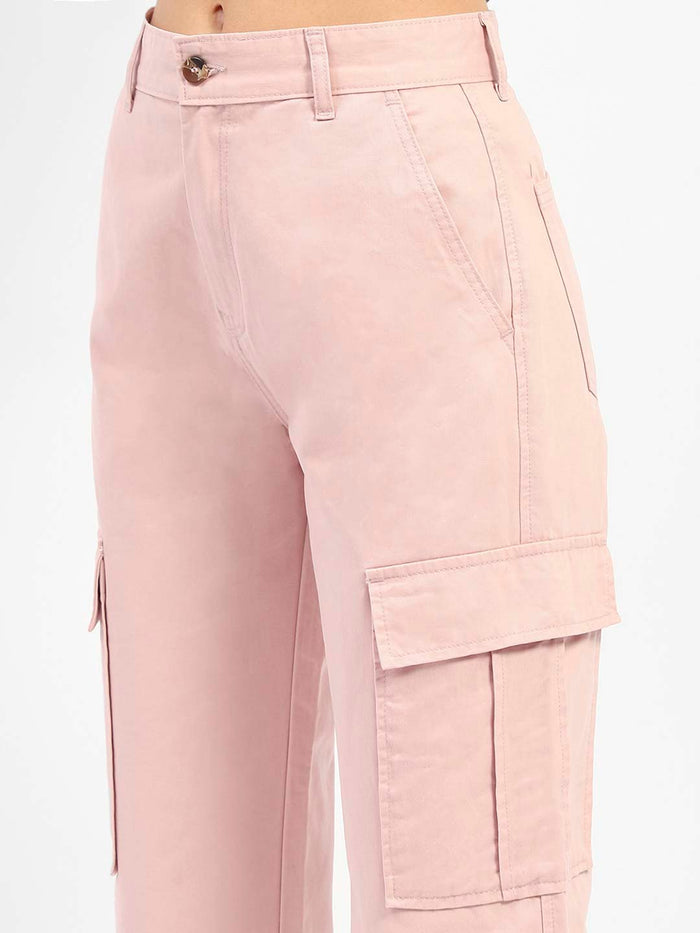 Madame Solid Pink Cargo Jeans