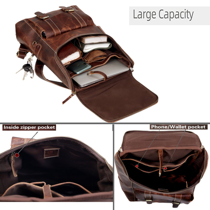 Madison Leather Backpack - Brown
