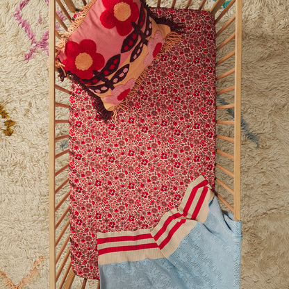 Magnolia Cotton Sheets - Poppy Fitted Sheet / Cot