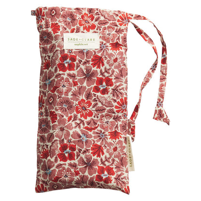 Magnolia Linen Napkin Set - Poppy