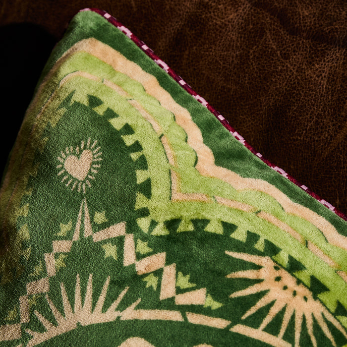 Marnie Velvet Cushion - Hunter Green Feather Insert