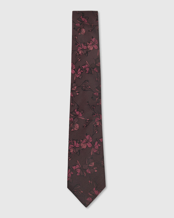 Maroon Silk Jacquard Tie - Willmar