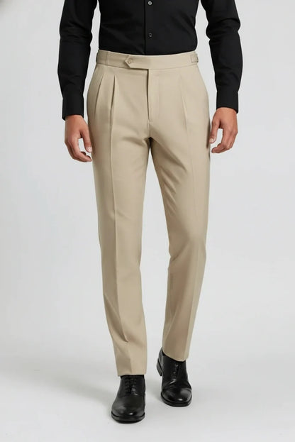 Men Premium Beige Formal Gurkha Pant-Front