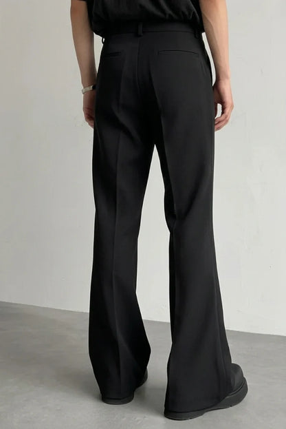 Black Wide Leg Bootcut Pant Men-Back