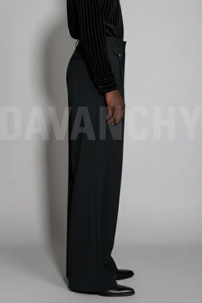 Men Black High Waist Pant-Side