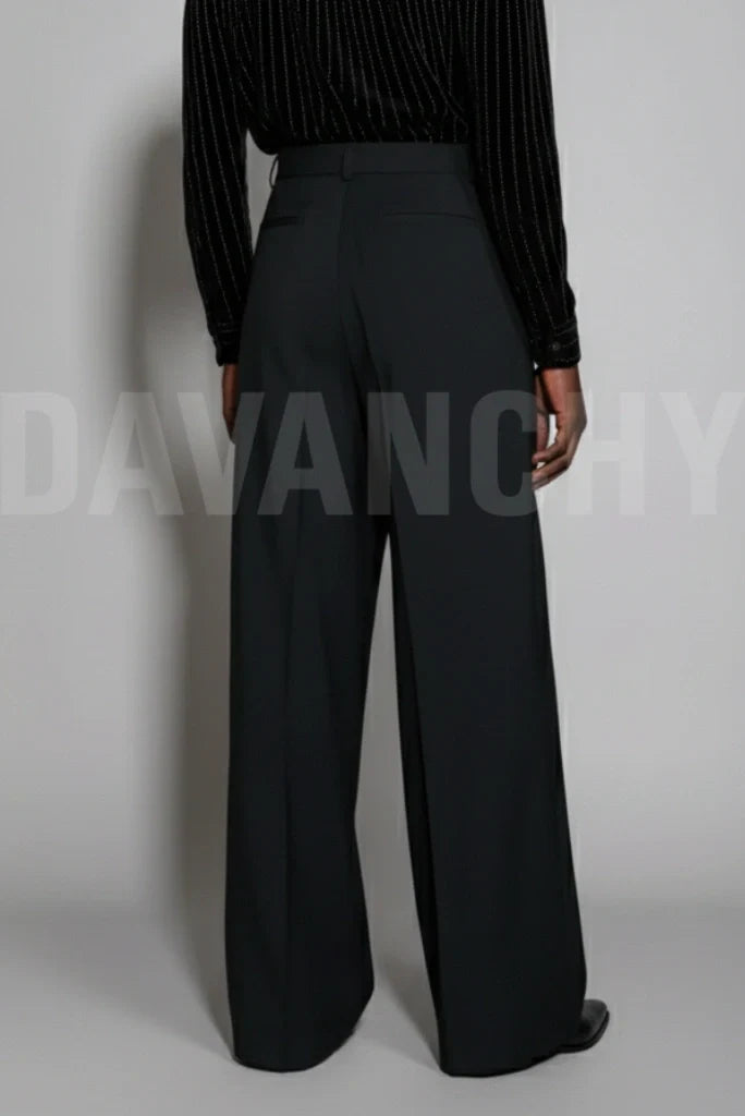Men Black Flare Trouser-Back