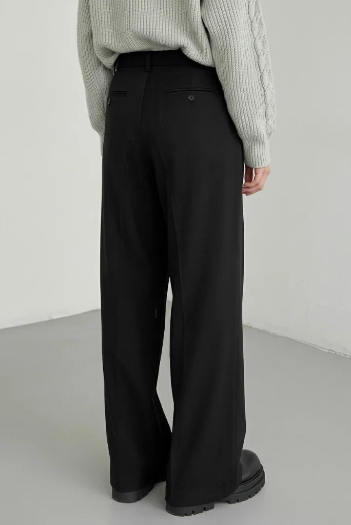 Stylish Black Flare Leg Trouser-Back