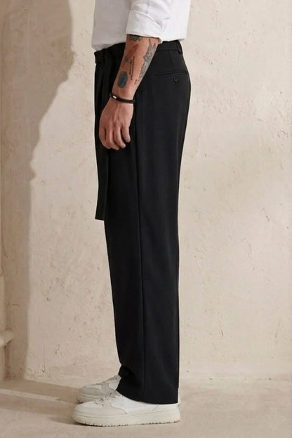 Men Black Relaxed Fit Pant-Side