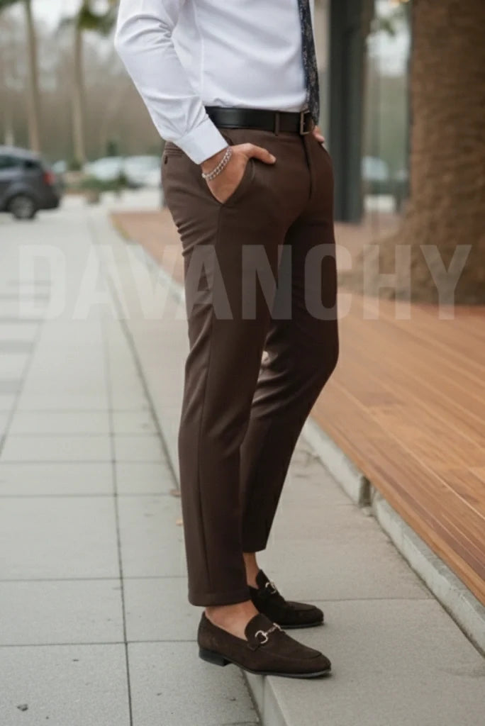 Men Premium Stylish Wedding Wear Classic Trousers-Side