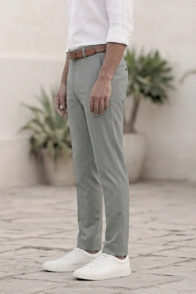 Men Grey Office Wear Pant-Side