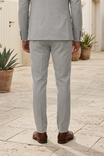 Men Grey Office Wear Pant-Back