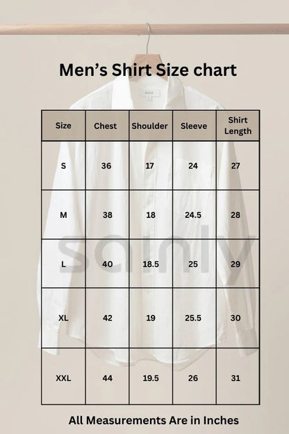 Men Shirt Size Chart By Sainly