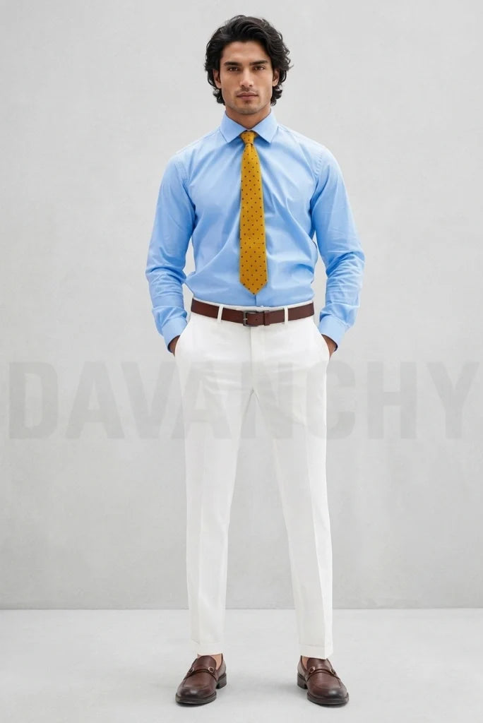 White Formal Trouser -Front