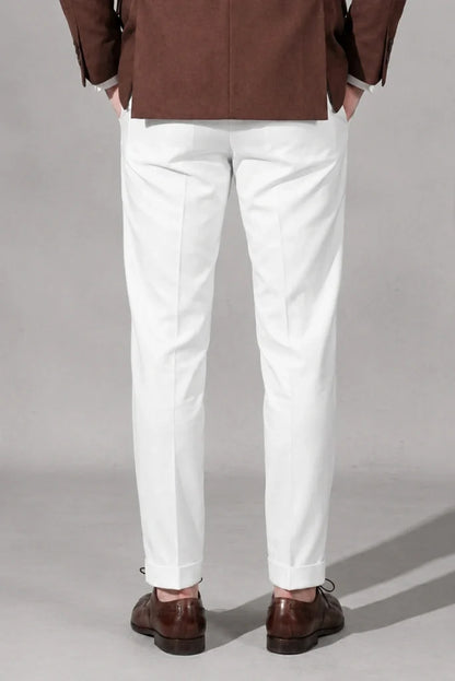 Men White Regular Fit Trouser-Back