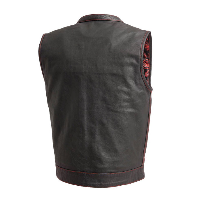 Men's Paisley Leather Cut in Red back view